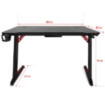 Spirit of Gamer Gamer Asztal - Headquarter 300 (MDF lap, fém lábak, fekete, RGB LED háttérvilágítás, 120 x 60 x 1,8 cm) - Image 8