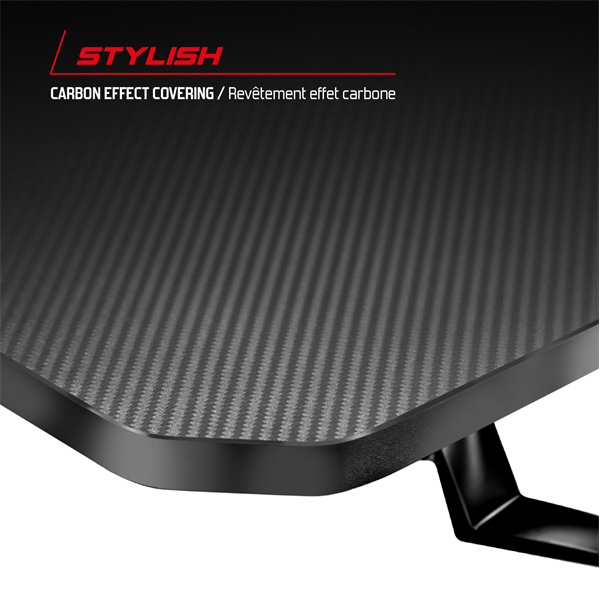 Spirit of Gamer Gamer Asztal - Headquarter 600 R (MDF lap, fém lábak, fekete, RGB LED háttérvilágítás, 160 x 60 x 75cm) - Image 7