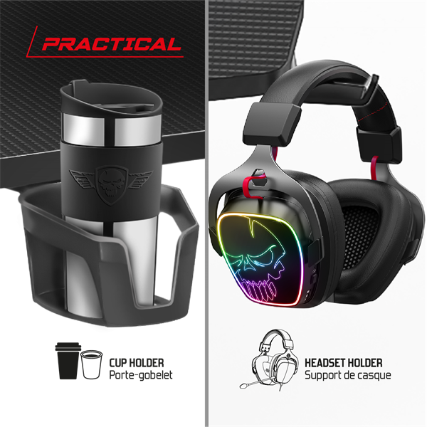 Spirit of Gamer Gamer Asztal - Headquarter 600 R (MDF lap, fém lábak, fekete, RGB LED háttérvilágítás, 160 x 60 x 75cm) - Image 10