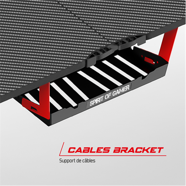 Spirit of Gamer Gamer Asztal - Headquarter 600 R (MDF lap, fém lábak, fekete, RGB LED háttérvilágítás, 160 x 60 x 75cm) - Image 9