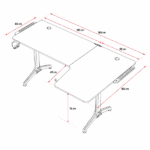 Spirit of Gamer Gamer Asztal - Headquarter 600 R (MDF lap, fém lábak, fekete, RGB LED háttérvilágítás, 160 x 60 x 75cm) - Image 12