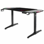 Spirit of Gamer Gamer Asztal - Headquarter 800 (MDF lap, fém lábak, fekete, RGB LED háttérvilágítás, 140 x 60 x 1,6 cm) - Image 2