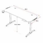 Spirit of Gamer Gamer Asztal - Headquarter 800 (MDF lap, fém lábak, fekete, RGB LED háttérvilágítás, 140 x 60 x 1,6 cm) - Image 12