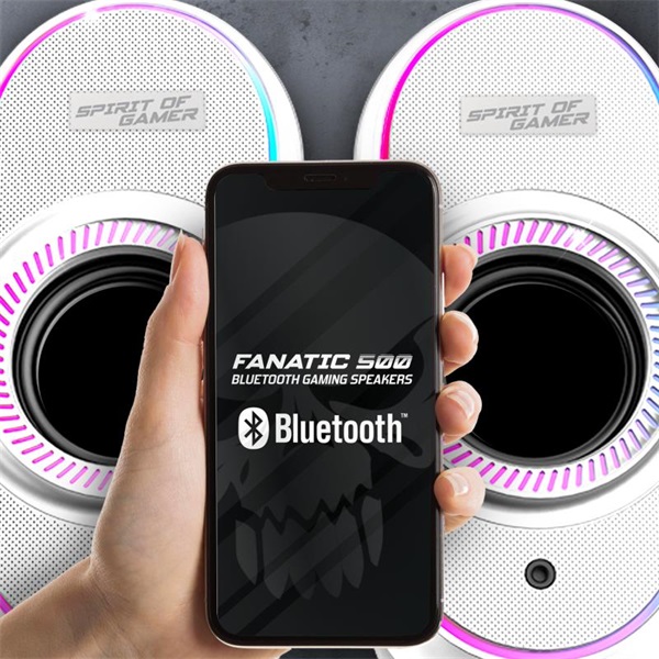Spirit of Gamer Hangszóró 2.0 - Fanatic 500 Arctic (PC/Mac, Bluetooth/3,5mm Jack, fehér) - Image 3