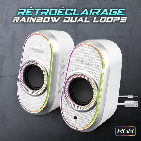 Spirit of Gamer Hangszóró 2.0 - Fanatic 500 Arctic (PC/Mac, Bluetooth/3,5mm Jack, fehér) - Image 6