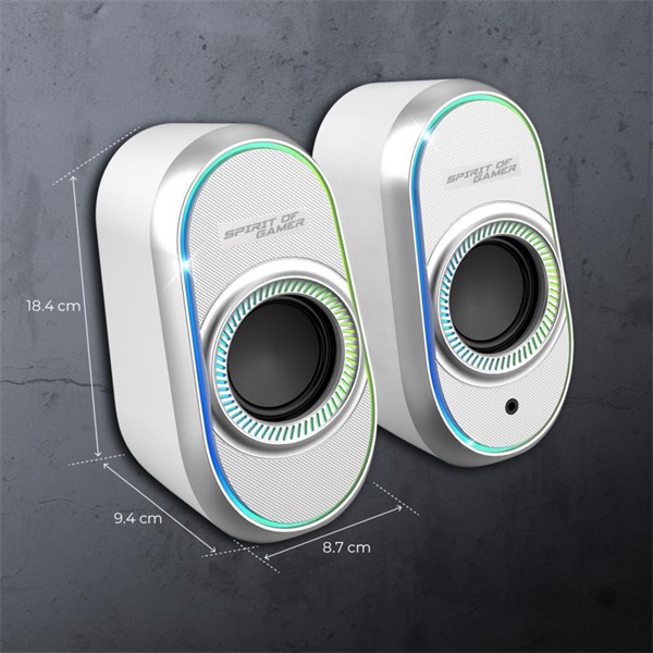 Spirit of Gamer Hangszóró 2.0 - Fanatic 500 Arctic (PC/Mac, Bluetooth/3,5mm Jack, fehér) - Image 9