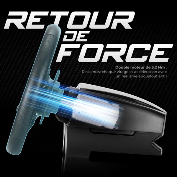 Spirit of Gamer Kormány - RACE WHEEL FORCE 1080RS (kormány+pedálok+váltó, PC/PS4/Xbox X/S/One kompatibilis, fekete) - Image 3