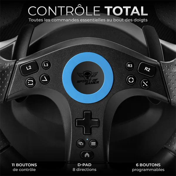 Spirit of Gamer Kormány - RACE WHEEL PRO 5 (kormány+pedálok, PC / PS4/5 / XBOX X/S/One kompatibilis, fekete) - Image 8