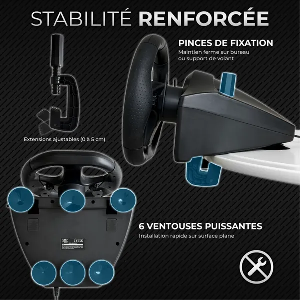 Spirit of Gamer Kormány - RACE WHEEL PRO 5 (kormány+pedálok, PC / PS4/5 / XBOX X/S/One kompatibilis, fekete) - Image 11