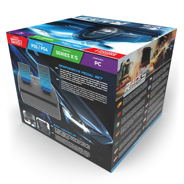 Spirit of Gamer Kormány - RACE WHEEL PRO 5 (kormány+pedálok, PC / PS4/5 / XBOX X/S/One kompatibilis, fekete) - Image 16