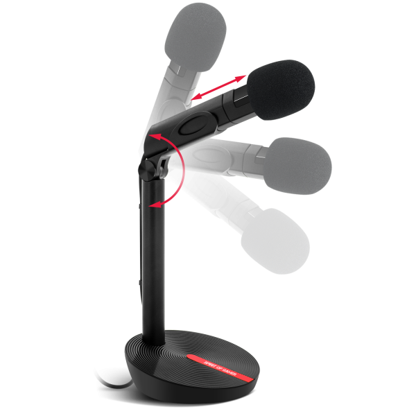 Spirit of Gamer Mikrofon - EKO (USB csatlakozó; 140cm kábel; állvány; fekete-piros) - Image 2