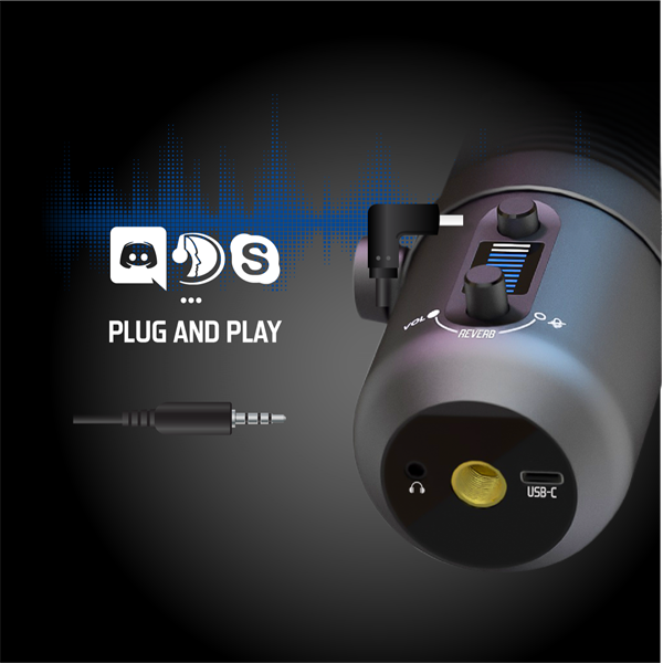 Spirit of Gamer Mikrofon - EKO 900 (USB, Cardioid, Omnidirekcionális, Beépített Jack csatlakozó, zajszűrés, fekete) - Image 4