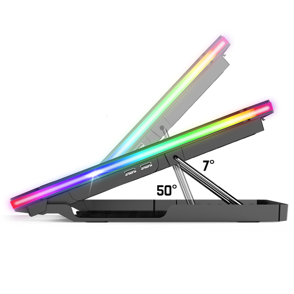 Spirit of Gamer Notebook Hűtőpad 17"-ig - AIRBLADE 1200 RGB (18dB; max. 79 m3/h; 3x11cm+3x70cm, RGB LED, 2xUSB2.0) - Image 8