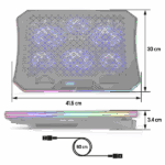 Spirit of Gamer Notebook Hűtőpad 17"-ig - AIRBLADE 1200 RGB (18dB; max. 79 m3/h; 3x11cm+3x70cm, RGB LED, 2xUSB2.0) - Image 11