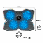 Spirit of Gamer Notebook Hűtőpad 17"-ig - AIRBLADE 500 RGB (25dB; 4x12cm, RGB, 2xUSB2.0) - Image 5