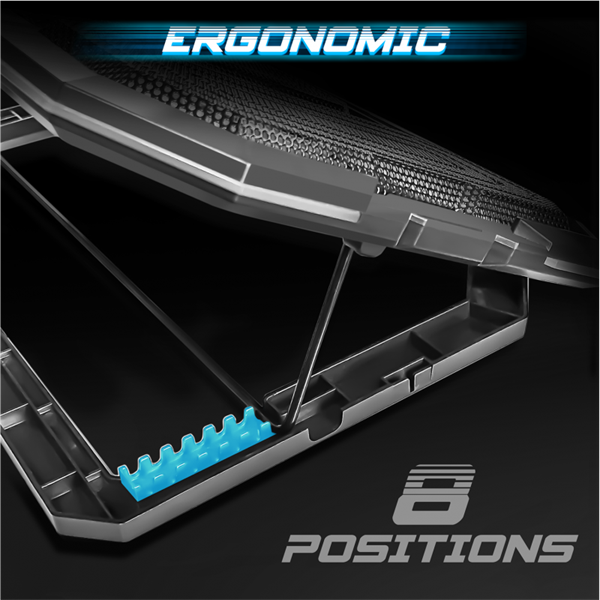 Spirit of Gamer Notebook Hűtőpad 17"-ig - AIRBLADE 700 RGB (29dB; max. 180 m3/h; 4x10cm+2x7cm, RGB LED, 2xUSB2.0) - Image 7