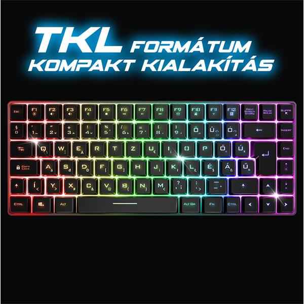 Spirit of Gamer Billentyűzet Vezeték nélküli - ELITE K70 (TKL, 85 gomb,, RGB LED,USB, anti-ghost, fekete, magyar) - Image 3