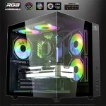 Spirit of Gamer Számítógépház - BANDIT GT (fekete, ablakos, 3x12cm ventilátor, alsó táp,  ATX, 1x USB-C, 3x USB-A) - Image 2