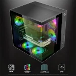 Spirit of Gamer Számítógépház - BANDIT GT (fekete, ablakos, 3x12cm ventilátor, alsó táp,  ATX, 1x USB-C, 3x USB-A) - Image 3