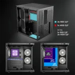 Spirit of Gamer Számítógépház - BANDIT GT (fekete, ablakos, 3x12cm ventilátor, alsó táp,  ATX, 1x USB-C, 3x USB-A) - Image 8
