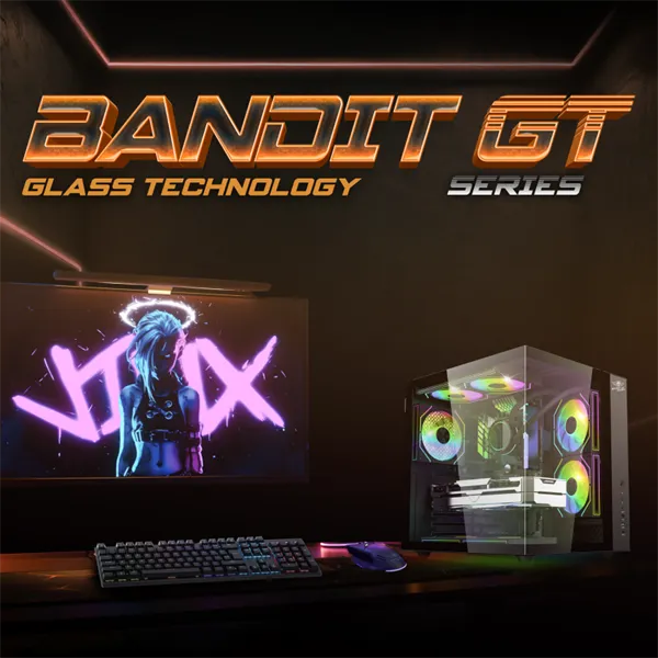 Spirit of Gamer Számítógépház - BANDIT GT (fekete, ablakos, 3x12cm ventilátor, alsó táp,  ATX, 1x USB-C, 3x USB-A) - Image 9