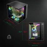 Spirit of Gamer Számítógépház - BANDIT GT (fekete, ablakos, 3x12cm ventilátor, alsó táp,  ATX, 1x USB-C, 3x USB-A) - Image 10