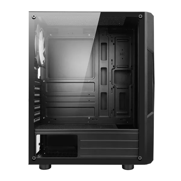 Spirit of Gamer Számítógépház - CLONE 3 Black (fekete, ablakos, 2x12cm ventilátor, alsó táp,  ATX, 1xUSB3.0, 2xUSB2.0) - Image 3