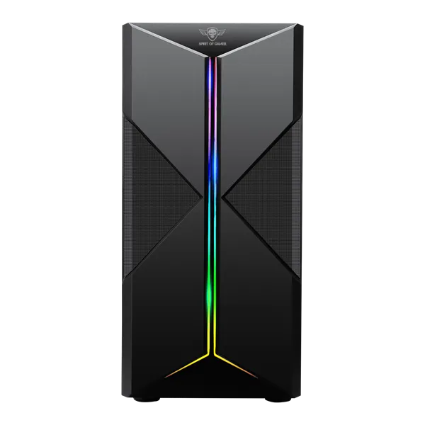 Spirit of Gamer Számítógépház - CLONE 3 Black (fekete, ablakos, 2x12cm ventilátor, alsó táp,  ATX, 1xUSB3.0, 2xUSB2.0) - Image 4