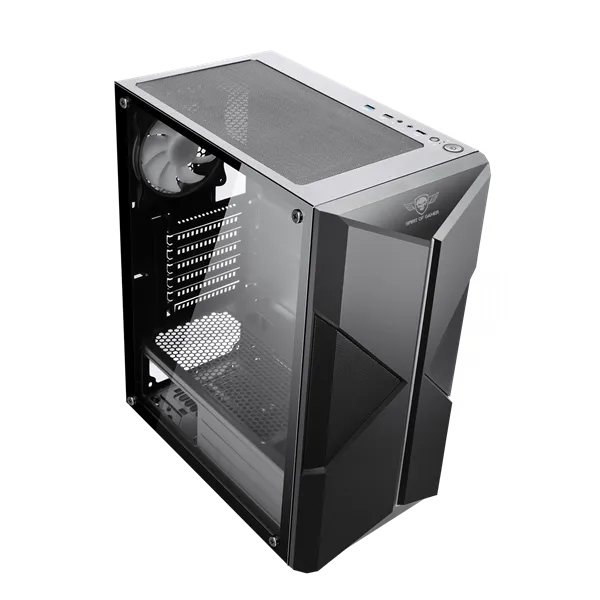 Spirit of Gamer Számítógépház - CLONE 3 Black (fekete, ablakos, 2x12cm ventilátor, alsó táp,  ATX, 1xUSB3.0, 2xUSB2.0) - Image 9