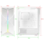 Spirit of Gamer Számítógépház - CLONE 3 White (fekete, ablakos, 2x12cm ventilátor, alsó táp,  ATX, 1xUSB3.0, 2xUSB2.0) - Image 9
