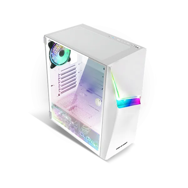 Spirit of Gamer Számítógépház - CLONE 4 White (fekete, ablakos, 2x12cm ventilátor, alsó táp,  ATX, 1xUSB3.0, 2xUSB2.0) - Image 8