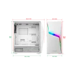 Spirit of Gamer Számítógépház - CLONE 4 White (fekete, ablakos, 2x12cm ventilátor, alsó táp,  ATX, 1xUSB3.0, 2xUSB2.0) - Image 5