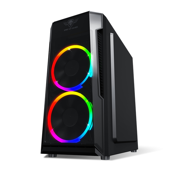 Spirit of Gamer Számítógépház - Deathmatch 3 RGB (fekete, ablakos, 2x12cm, ventilátor mATX, ITX, 1xUSB3.0, 2xUSB2.0) - Image 4