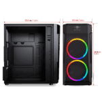 Spirit of Gamer Számítógépház - Deathmatch 3 RGB (fekete, ablakos, 2x12cm, ventilátor mATX, ITX, 1xUSB3.0, 2xUSB2.0) - Image 10