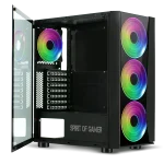 Spirit of Gamer Számítógépház - GHOST III RGB (fekete, ablakos, 4x12cm ventilátor, ATX, mATX, 2xUSB3.0, 1xUSB2.0) - Image 2