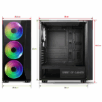 Spirit of Gamer Számítógépház - GHOST III RGB (fekete, ablakos, 4x12cm ventilátor, ATX, mATX, 2xUSB3.0, 1xUSB2.0) - Image 9