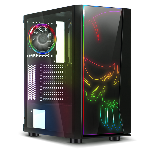 Spirit of Gamer Számítógépház - GHOST ONE RGB (fekete, ablakos, 2x12cm ventilátor, ATX, mATX, 2xUSB3.0, 1xUSB2.0) - Image 4