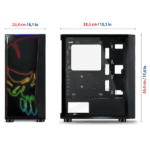 Spirit of Gamer Számítógépház - GHOST ONE RGB (fekete, ablakos, 2x12cm ventilátor, ATX, mATX, 2xUSB3.0, 1xUSB2.0) - Image 9