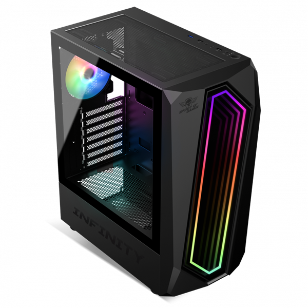 Spirit of Gamer Számítógépház - INFINITY Black (fekete, ablakos, 2x12cm ventilátor, alsó táp,  ATX, 1xUSB3.0, 2xUSB2.0) - Image 4