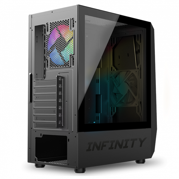 Spirit of Gamer Számítógépház - INFINITY Black (fekete, ablakos, 2x12cm ventilátor, alsó táp,  ATX, 1xUSB3.0, 2xUSB2.0) - Image 6