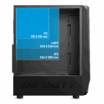 Spirit of Gamer Számítógépház - INFINITY Black (fekete, ablakos, 2x12cm ventilátor, alsó táp,  ATX, 1xUSB3.0, 2xUSB2.0) - Image 10