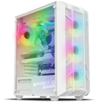 Spirit of Gamer Számítógépház - REBEL NX White (fekete, ablakos, 4x12cm ventilátor, alsó táp,  ATX, 1xUSB3.0, 2xUSB2.0)