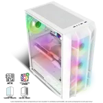 Spirit of Gamer Számítógépház - REBEL NX White (fekete, ablakos, 4x12cm ventilátor, alsó táp,  ATX, 1xUSB3.0, 2xUSB2.0) - Image 3