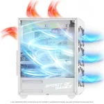 Spirit of Gamer Számítógépház - REBEL NX White (fekete, ablakos, 4x12cm ventilátor, alsó táp,  ATX, 1xUSB3.0, 2xUSB2.0) - Image 4