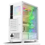 Spirit of Gamer Számítógépház - REBEL NX White (fekete, ablakos, 4x12cm ventilátor, alsó táp,  ATX, 1xUSB3.0, 2xUSB2.0) - Image 6