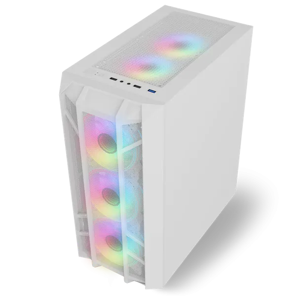 Spirit of Gamer Számítógépház - REBEL NX White (fekete, ablakos, 4x12cm ventilátor, alsó táp,  ATX, 1xUSB3.0, 2xUSB2.0) - Image 7
