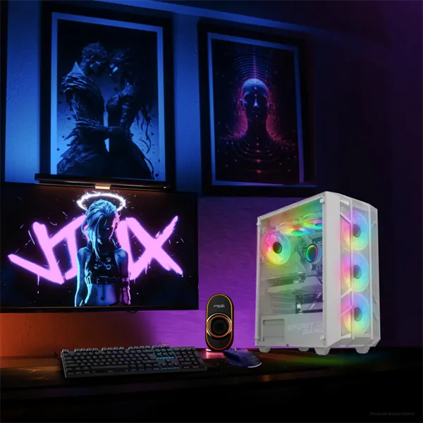 Spirit of Gamer Számítógépház - REBEL NX White (fekete, ablakos, 4x12cm ventilátor, alsó táp,  ATX, 1xUSB3.0, 2xUSB2.0) - Image 9