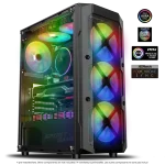 Spirit of Gamer Számítógépház - REBEL XT Black (fekete, ablakos, 4x12cm ventilátor, alsó táp,  ATX, 1xUSB3.0, 2xUSB2.0) - Image 2