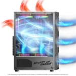 Spirit of Gamer Számítógépház - REBEL XT Black (fekete, ablakos, 4x12cm ventilátor, alsó táp,  ATX, 1xUSB3.0, 2xUSB2.0) - Image 4