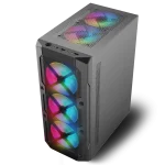 Spirit of Gamer Számítógépház - REBEL XT Black (fekete, ablakos, 4x12cm ventilátor, alsó táp,  ATX, 1xUSB3.0, 2xUSB2.0) - Image 5